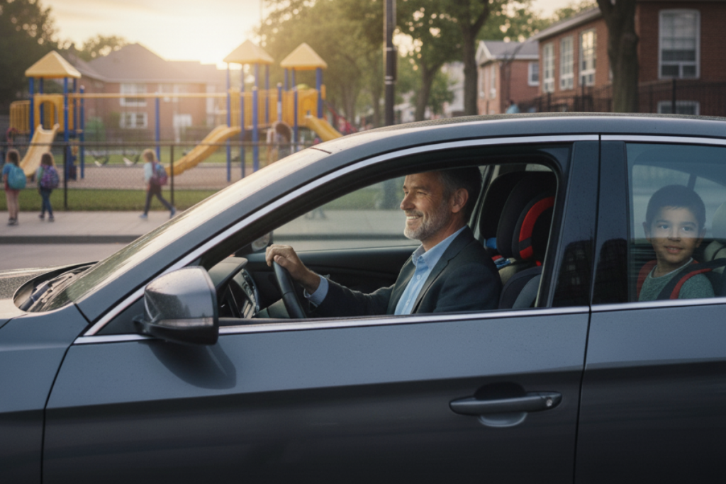 Ventura County Driver driving kids to school