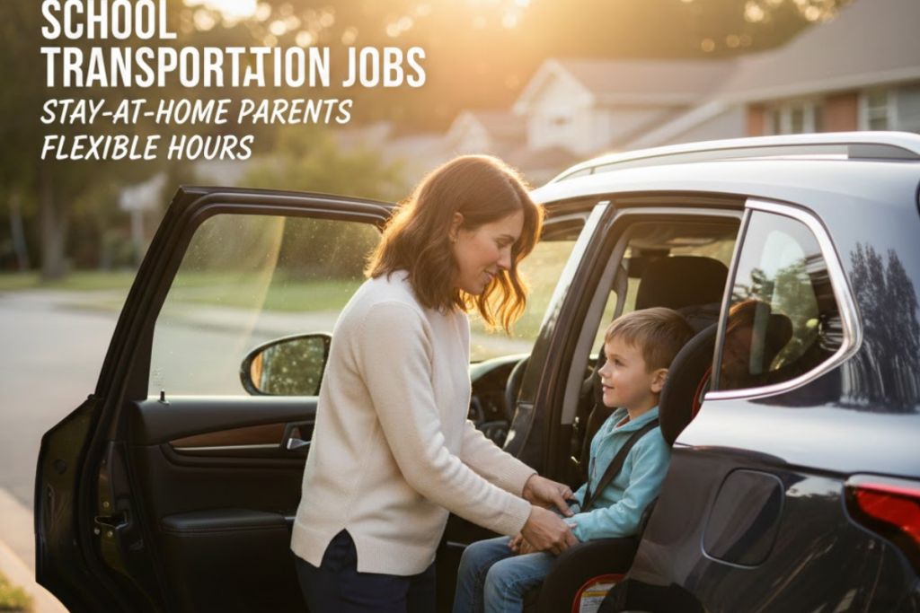 School transportation jobs for stay-at-home parents flexible hours earning money morning routes while kids at school